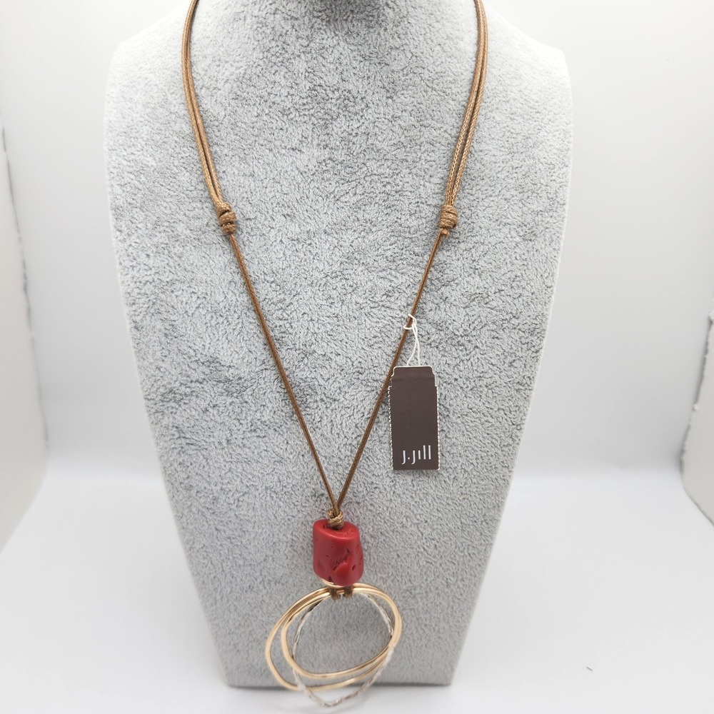 Boho Red Imitation Coral Pendant Necklace Minimalist J Jill Southwestern